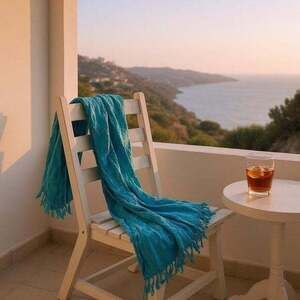 Flirtatious by Lavello Blue Woven Scarf with Fringed Edges Lightweight Wrap